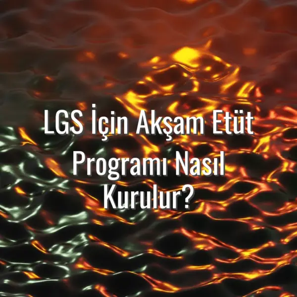 LGS İçin Akşam Etüt Programı Nasıl Kurulur? - LGS akşam etüt programı