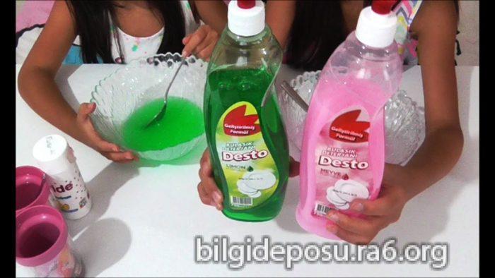 Bulaşık deterjanı ile slime nasıl yapılır?