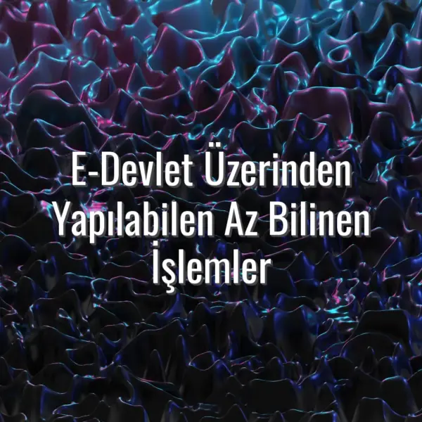 E-Devlet Üzerinden Yapılabilen Az Bilinen İşlemler - e-devlet az bilinen işlemler