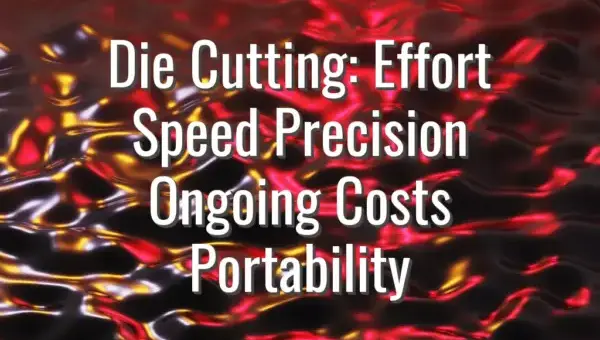 Die Cutting: Effort Speed Precision Ongoing Costs Portability