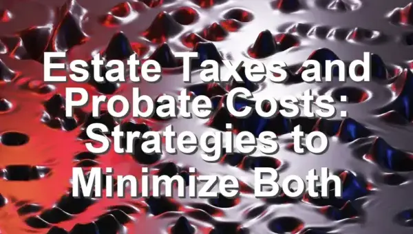 Estate Taxes and Probate Costs: Strategies to Minimize Both