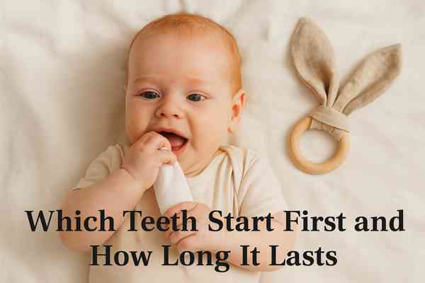 10-week-old teething baby showing early tooth eruption timeline with central and lateral incisors