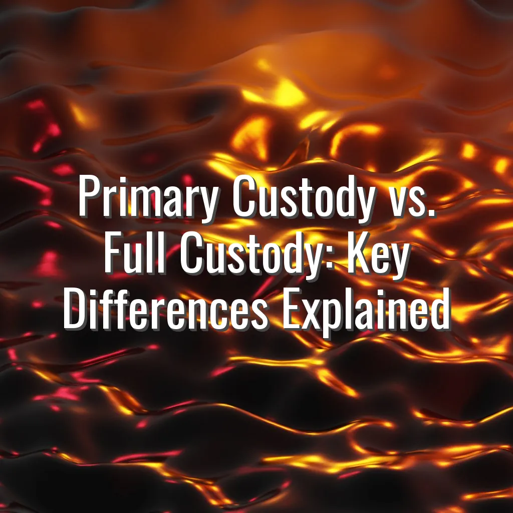 Primary Custody vs. Full Custody: Key Differences Explained