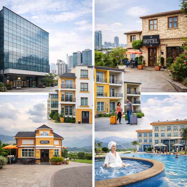 otel türlerini gösteren şehir oteli butik otel apart otel ve tatil köyü örnekleri