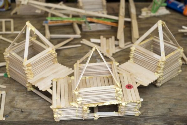 Make a popsicle stick tent - DIY camping activities