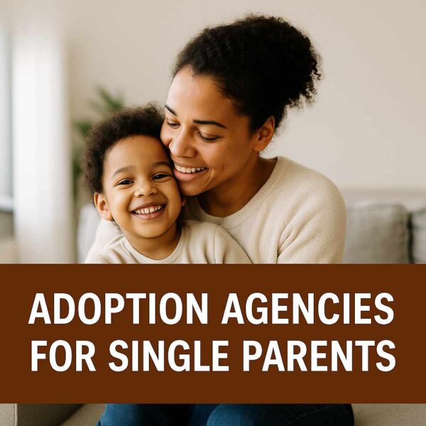 A single parent and child smiling together at home, symbolizing hope and care from adoption agencies for single parents.