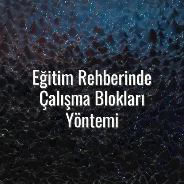 Eğitim Rehberinde Çalışma Blokları Yöntemi - çalışma blokları yöntemi