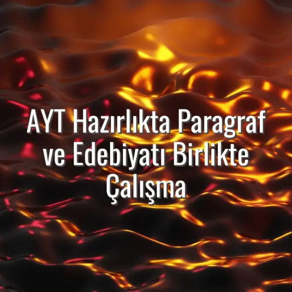 AYT Hazırlıkta Paragraf ve Edebiyatı Birlikte Çalışma - AYT hazırlıkta paragraf ve edebiyat