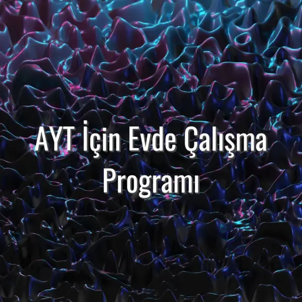 AYT İçin Evde Çalışma Programı - AYT için evde çalışma