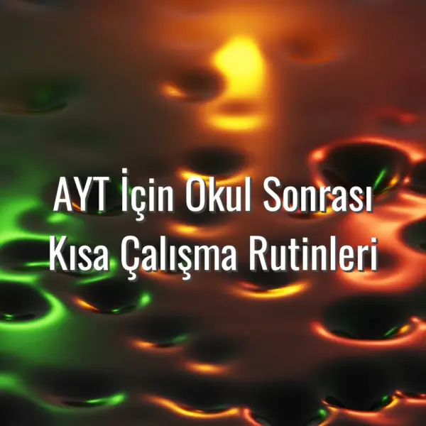 AYT İçin Okul Sonrası Kısa Çalışma Rutinleri - AYT okul sonrası çalışma